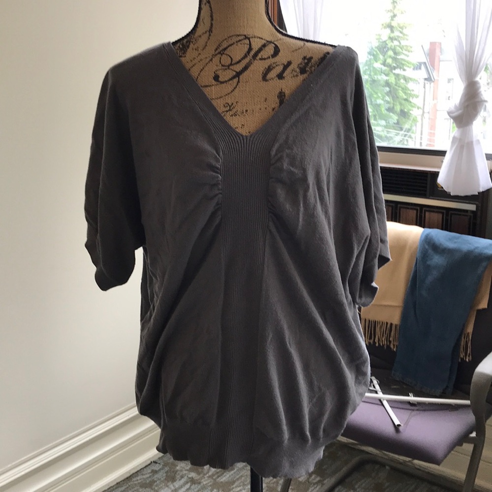 V neck short sleeve sweater from Lane Bryant